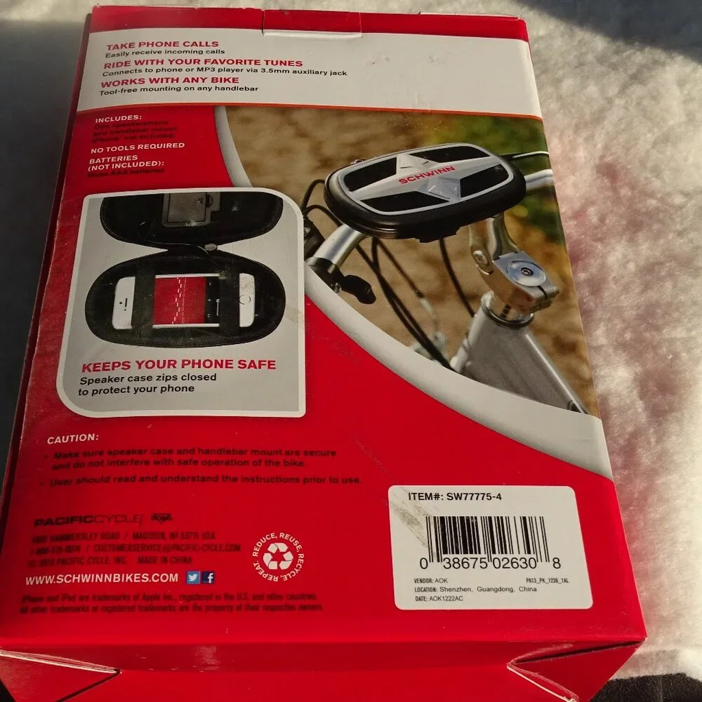 Schwinn Smart Talk Hand-Free Bike Speakerphone NIB